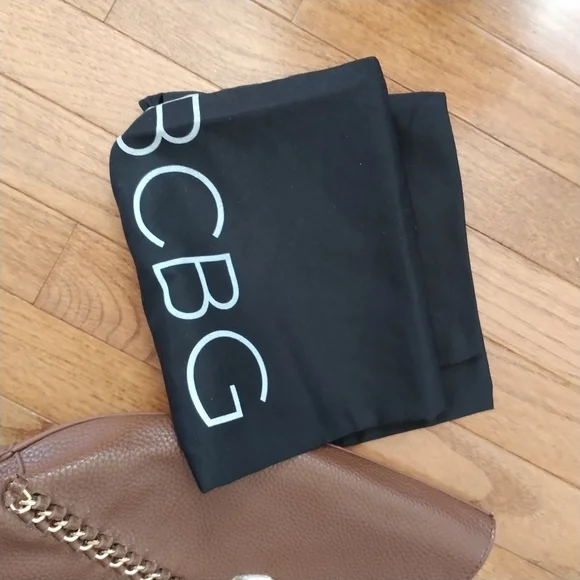 BCBG Paris Faux Brown Leather Shoulder Bag Tote - Picture 9 of 14